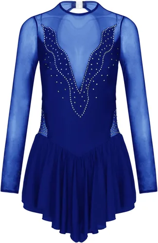Miniatura 4 de easyforever Lyrical - Vestido de manga larga con diamantes de imitación y purpurina para mujer