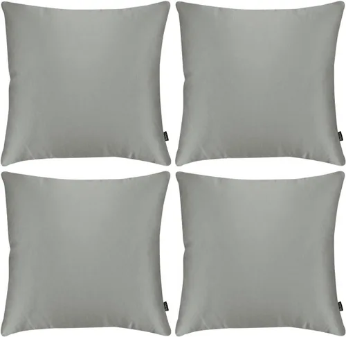 Faylapa Paquete de 4 fundas de almohada de satén, color gris ahumado y seda pesada, fundas de almohada decorativas suaves teñidas para decoración