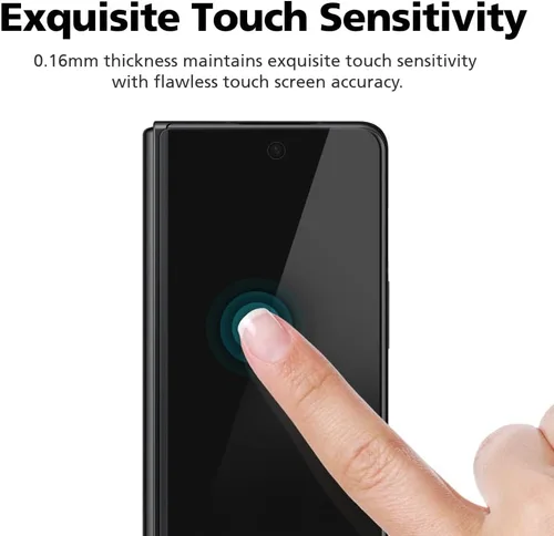 Miniatura 4 de [Paquete de 2+2] Protector de pantalla anti-espía para Samsung Galaxy Z Fold 3, 2 piezas en el interior + 2 piezas frontal flexible EPU película