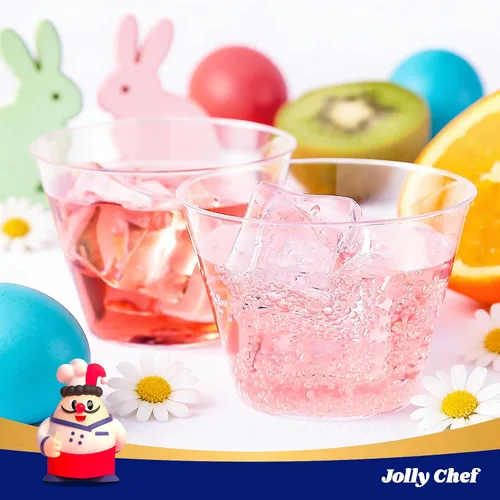 Miniatura 7 de JOLLY CHEF Vasos desechables de plástico transparente de 9 onzas, paquete de 50 vasos desechables para boda, Acción de Gracias, fiesta de Navidad
