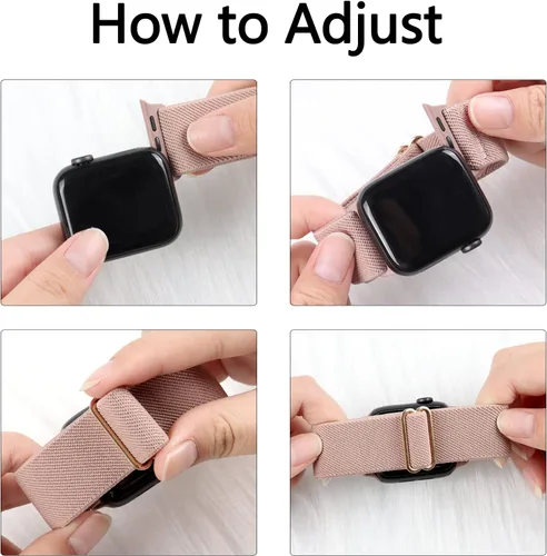 Miniatura 3 de Correa elástica de nailon compatible con Apple Watch de 38 mm, 40 mm, 41 mm, 42 mm, 44 mm, 45 mm, 46 mm, para mujeres y hombres, correa deportiva