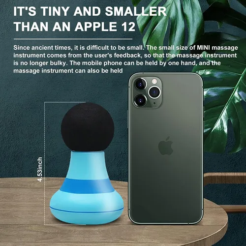Miniatura 2 de Mini pistola de masaje, mini masajeador portátil con carga USB, masajeador personal eléctrico de mano con vibración de 6 velocidades, masajeador