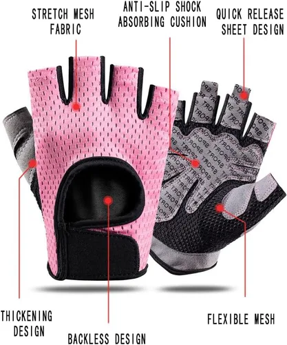 Miniatura 2 de KEYDUACU Guantes de entrenamiento, levantamiento de pesas, guantes de ejercicio sin dedos, para hombres y mujeres, guantes de fitness