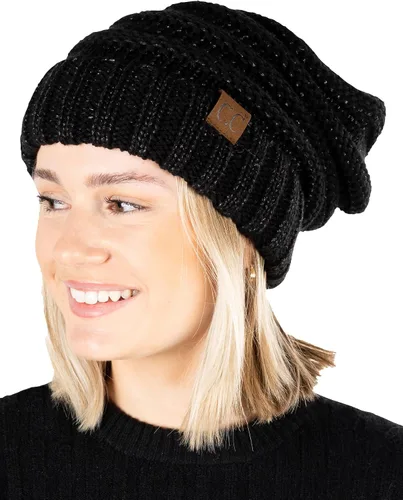 Miniatura 386 de Funky Junque Gorro de moda de punto trenzado de talla extragrande, grueso, abrigado, suave y holgado