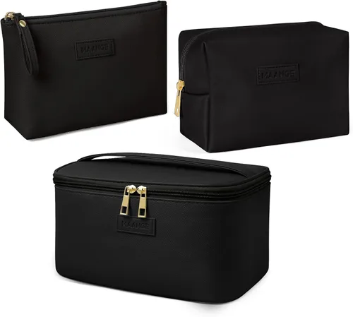 Miniatura 8 de MAANGE Bolsa de Maquillaje - Bolsa de Cosméticos Grande con 2pcs Bolsas de Maquillaje Pequeñas Bolsa de Maquillaje de Cuero Portátil de Viaje Juego