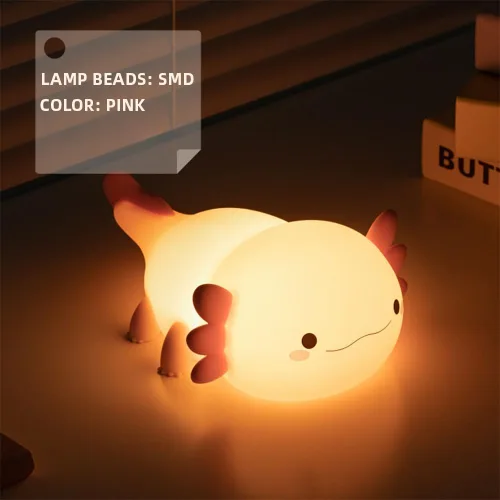 Miniatura 4 de IFTHFOUR Luz Nocturna de Axolotl – Linda Lámpara Recargable y Ajustable de Silicona, Decoración Kawaii para Habitación de Niños Niñas y Niños