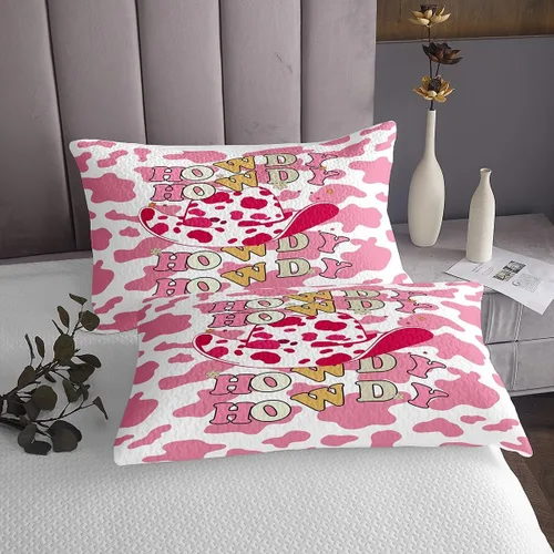 Miniatura 4 de Colcha de vaqueras occidentales para niños, tamaño individual, con estampado de piel de vaca rosa, decoración de habitación de niños y adultos