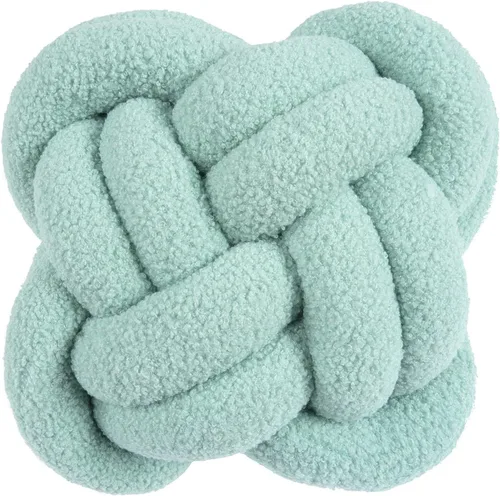 Miniatura 11 de KUCCO - Almohada de nudo de lana de cordero jengibre, 11.8 x 118 pulgadas, hecha a mano, cuadrada, anudada, cojín de nudo de bola de rosa, almohada