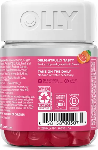 Miniatura 11 de OLLY Undeniable Beauty - Gomitas de belleza para el cabello, piel, uñas; con biotina, vitamina C, queratina; suplemento masticable, sabor pomelo