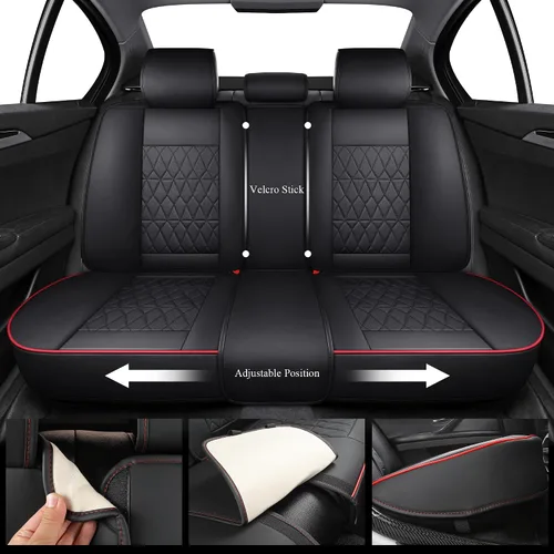 Miniatura 4 de Aierxuan Fundas de cuero para asiento de automóvil, cobertura completa, ajuste universal, para Ford Focus, Hyundai, Elantra, Honda, Civic, Toyota