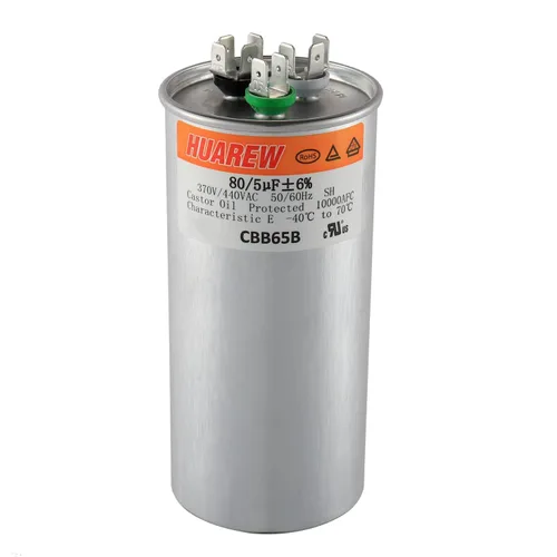 Miniatura 14 de 40/5 uF 40+5 MFD ±6% 370V/440V CBB65B Condensador de CA de Doble Funcionamiento Redondo de Reemplazo 40 5 uF MFD 370 440 Voltios VCA para Arranque