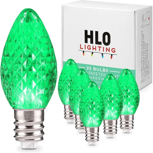 Miniatura 9 de Repuesto de focos de luz navideñas Holiday Lighting Outlet de ledes C7, grado comercial, 3 diodos (ledes) en cada foco, se adapta a los conectores