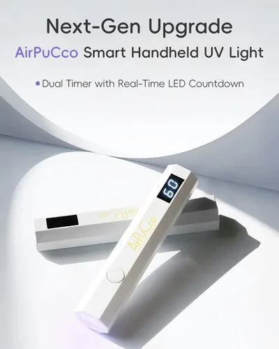 Miniatura 7 de Luz UV de mano para uñas de gel - Secador de esmalte de gel de mano inalámbrico, mini lámpara de uñas, 2 modos de temporizador y carga rápida USB-C