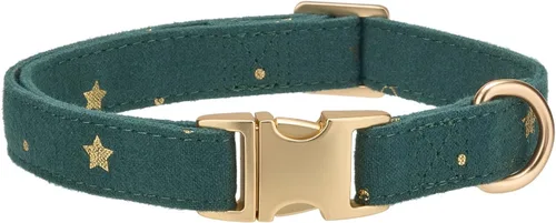 Miniatura 17 de Collar de perro de corduroy suave con hebilla de metal de alta calidad, para perros medianos. (Blanco, Mediano: 12-19")