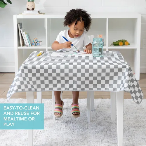 Miniatura 4 de Bumkins Alfombrilla de Splat para Bebés debajo de la Silla Alta, Alfombrilla de Desastres para Comer para Bebés y Niños Pequeños, Tela Reutilizable