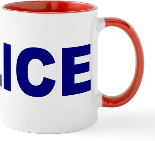 Miniatura 55 de CafePress Taza de café de cerámica de 11 oz (11.0 fl oz) de Police Mom