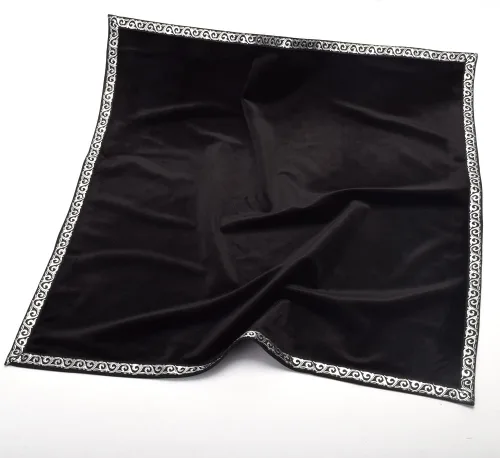 Miniatura 5 de BLESSUME Mantel de tarot de altar adivinación Wicca cuadrado de terciopelo con bolsa de tarot negro