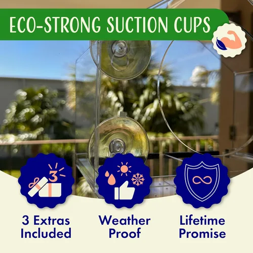 Miniatura 2 de Comederos de pájaros transparentes para ventanas con vista interior - Comedero de casa de pájaros con ventosas - Comedero de casa de pájaros