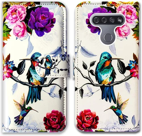 Miniatura 11 de Bcov Funda para LG K51/LG Reflect (LM-K500), diseño de libélula colorida funda de piel con tapa y ranura para tarjeta soporte para LG K51/LG Q51
