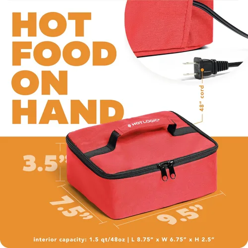 Miniatura 5 de HOTLOGIC Mini lonchera térmica - Calentador eléctrico portátil de alimentos para hombres y mujeres - Ideal para el trabajo, la oficina y la Rojo