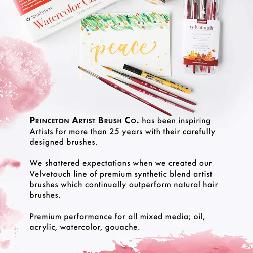 Miniatura 6 de Princeton Velvetouch Mini Pincel Filbert, Sintético, Mango Corto, Tamaño 0, 1 Unidad