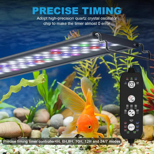 Miniatura 5 de SEAOURA - Luz LED para acuario de modo 24/7 para crecimiento de plantas, luz de tanque de peces de espectro completo con temporizador
