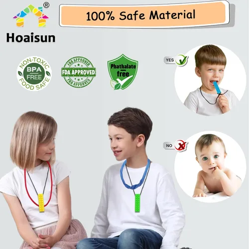 Miniatura 2 de Paquete de 12 collares sensoriales para masticar, collar elástico masticable, juguetes sensoriales para niños con autismo, TDAH, mordeduras