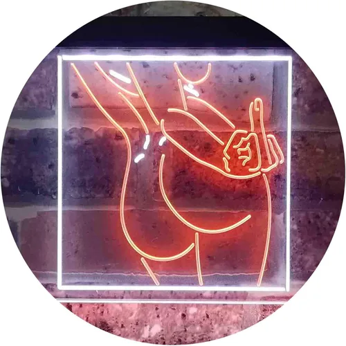 Miniatura 17 de ADVPRO Bad Bitch Middle Finger FXXK Girl Room - Letrero de neón LED de doble color, azul y rojo, 12 x 8 pulgadas st6s32-i3799-br