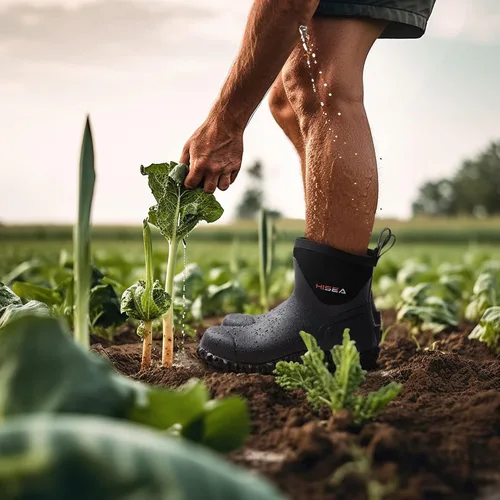 Miniatura 7 de HISEA Botas de goma para hombre, botas de lluvia impermeables para exteriores, para césped y jardín