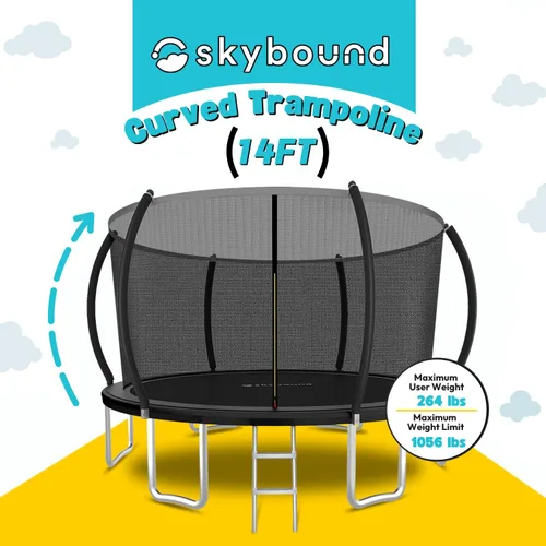 Miniatura 7 de SkyBound Trampolín con red de seguridad – Trampolín grande de 10 pies, 12 pies, 14 pies, para patio trasero, al aire libre, aprobado por ASTM