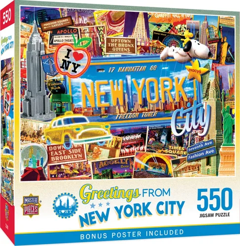 Miniatura 8 de MasterPieces Rompecabezas de 550 piezas para adultos y familia, saludos desde la ruta 66-18 x 24 pulgadas