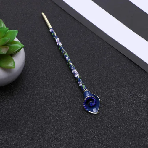 Miniatura 7 de Happyyami Pinzas para el pelo de boda Retro Cloisonne Metal aleación pelo palillo decorativo fiesta disfraz accesorios para el cabello damas mujeres