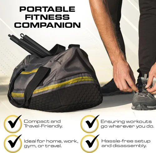 Miniatura 5 de Kit de barra de pilates con bandas de resistencia para mujeres y hombres (30,40,50 libras), barra de pilato con cinturones antideslizantes
