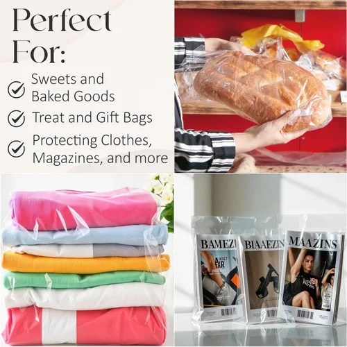 Miniatura 3 de Shop4Mailers Bolsas autoadhesivas resellables transparentes de celofán de 12 x 16 pulgadas para recuerdos de fiesta, golosinas, cestas de regalo