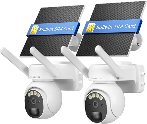 Cámara de seguridad celular 4G LTE para exteriores, cámara de seguridad fuera de la red sin WiFi alimentada por energía solar, cámara solar PTZ de