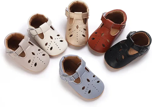 Miniatura 2 de SOFMUO Zapatos deportivos de cuero con cordones para bebés, niños y niñas, suela de goma suave, mocasines Oxford para recién nacidos