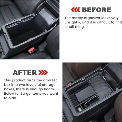 Miniatura 3 de Organizador de consola central compatible con reposabrazos Honda CRV 2026 2025 2024 2023, caja de almacenamiento para monedas y vidrio, inserto