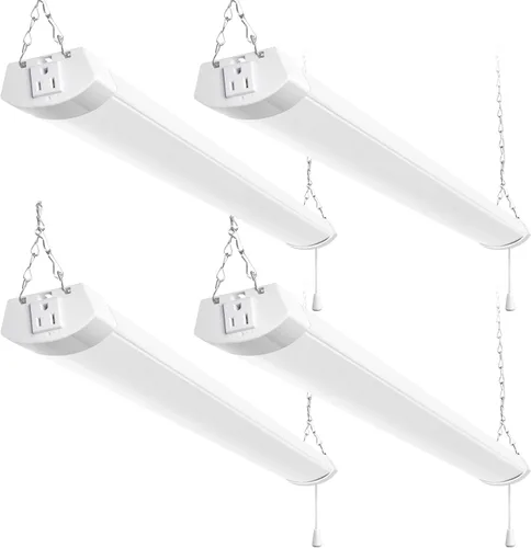 Miniatura 8 de hykolity Juego de 4 lámparas LED para tienda enchufables, 120 W, 13000 lm (equivalente a 400 W), 5000 K, 4 pies, lámparas LED negras para garajes