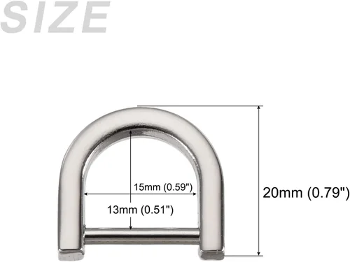 Miniatura 2 de METALLIXITY Metal D Rings Non-welded D-shaped Ring Buckles for DIY Keychains Card Holders Purse
