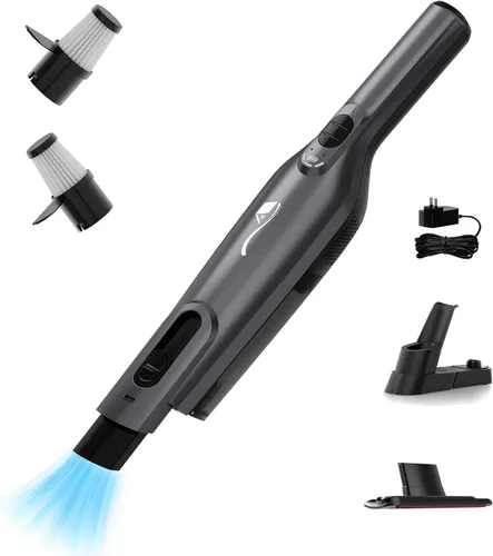 Miniatura 12 de Aspiradora de mano inalámbrica, ligera y portátil con luz LED, aspiradora de mano recargable con vacío de un solo toque, potente succión