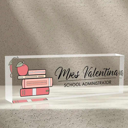 Miniatura 22 de Placa de nombre de escritorio personalizada, diamantes azules, regalo de decoración de oficina para profesores, jefes, empleados