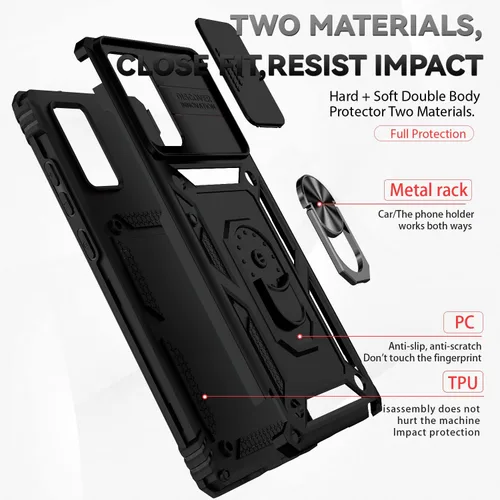 Miniatura 8 de Funda para Samsung Galaxy Note 20 con cubierta para lente de cámara, protector de pantalla HD, resistente a caídas de grado militar, soporte