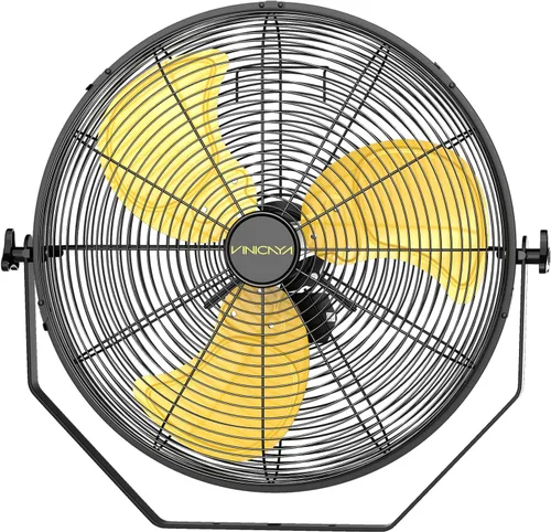 VINICAYA Ventilador industrial de montaje en pared de 20 pulgadas, ventiladores de pared de metal industrial de 5200 CFM con motor Poweful, 3
