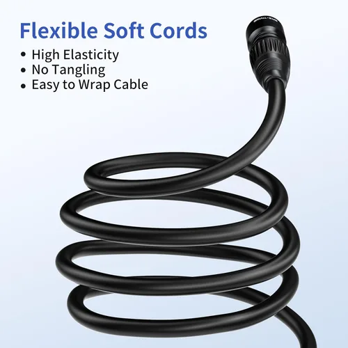 Miniatura 5 de SMALL-EYE Cable DMX de 5 pines de 10 pies, paquete de 4 cables macho a hembra de iluminación de escenario DMX512 (10 pies)