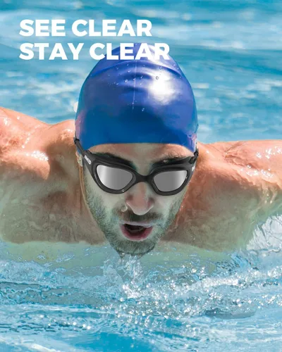 Miniatura 6 de OMID - Gafas de natación polarizadas P2, gafas antivaho para natación para hombres y mujeres adultas Marco A7-allblack Lente Plata