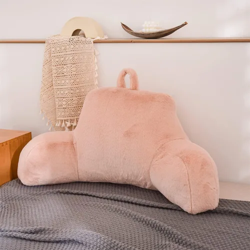 Miniatura 10 de A Nice Night Almohada de lectura de piel sintética con cuña para adultos y niños, respaldo con brazos para sentarse en la cama/sofá para reposo