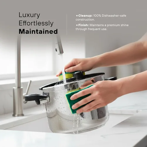 Miniatura 8 de KOCHSTELLE Olla a presión de acero inoxidable de 8L para preparación del hogar y comidas Olla a presión de 8 cuartos con tapa de sistema