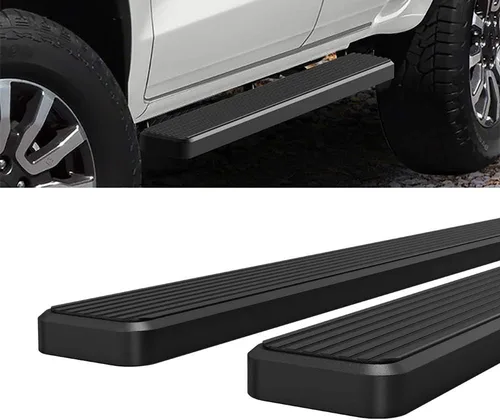Miniatura 4 de HD Ridez Estribo de acero inoxidable de 5 pulgadas, color negro, compatible con Ford Ranger Super Cab 2019-2023