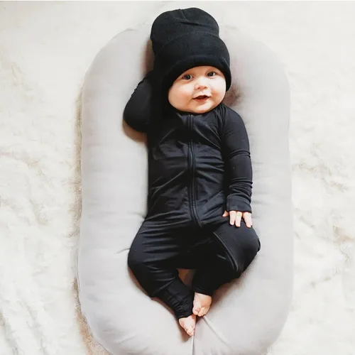 Miniatura 2 de KMBANGI Mameluco para bebé recién nacido, con cremallera y gorro