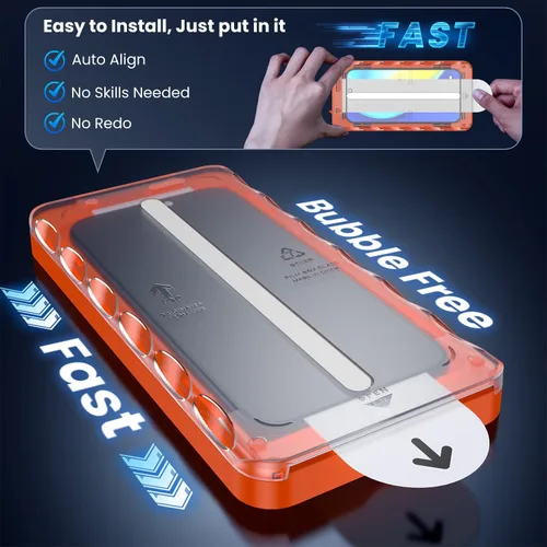 Miniatura 6 de Uyiton Protector de pantalla de privacidad para iPhone 16 Pro Max, [fácil de instalar] [cero burbujas] de cobertura completa inastillable